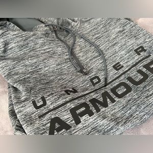 cozy under armour sweatshirt with quarter zip and kangaroo pouch pocket